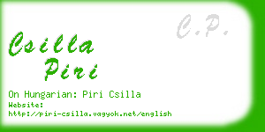 csilla piri business card